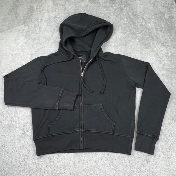 Nili Lotan Tops - NEW Nili Lotan XS Gray 100% Cotton Callie Distressed Full Zip Hoodie USA